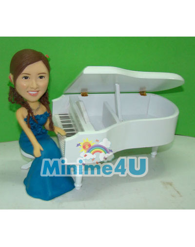 Dress Model on Beauty Wear Blue Dress Play Piano Minime4u Com Mini Me Dolls
