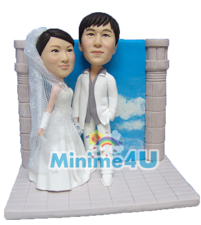 Wedding doll with sky background 