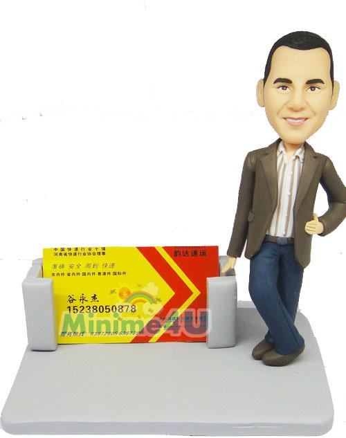 business card holder custom figurine