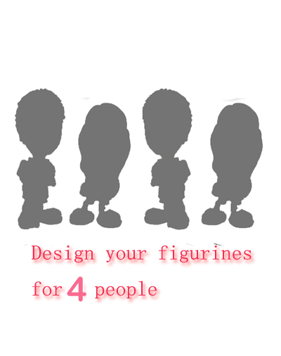 Personalised figurine for 4 people
