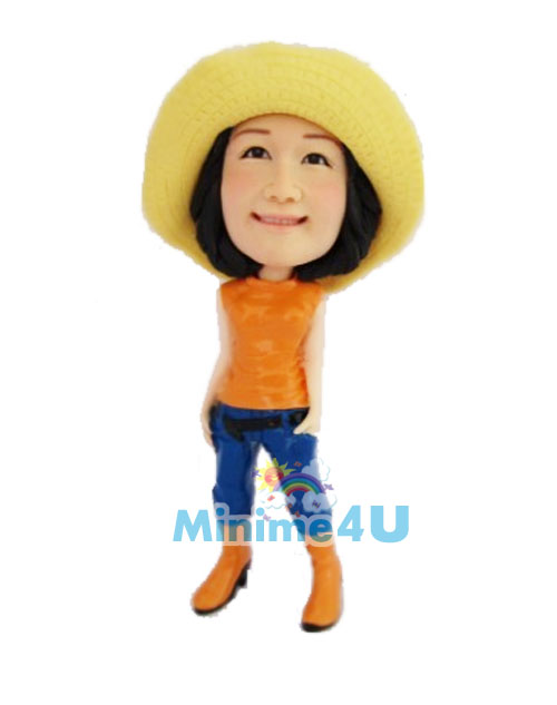 cute girl wearing a straw hat cute girl wearing a straw hat