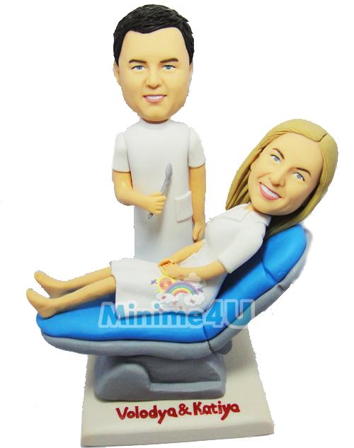 Dentist couple wedding cake topper