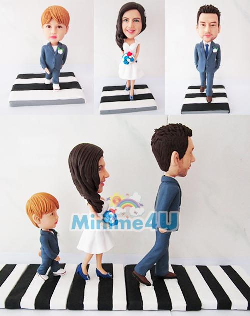 Family cross zebra line cake topper