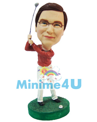 Playing Golf mini me doll