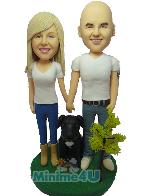 Lovely couple with a dog Lovely couple with a dog
