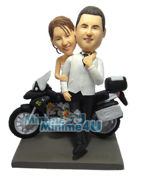 motorcycle wedding cake topper