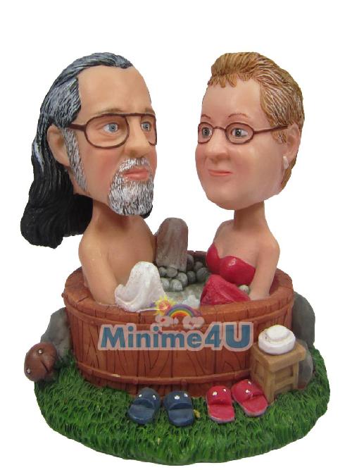 bath couple cake topper