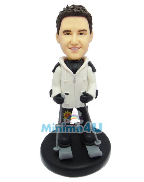 personalised skii figurine