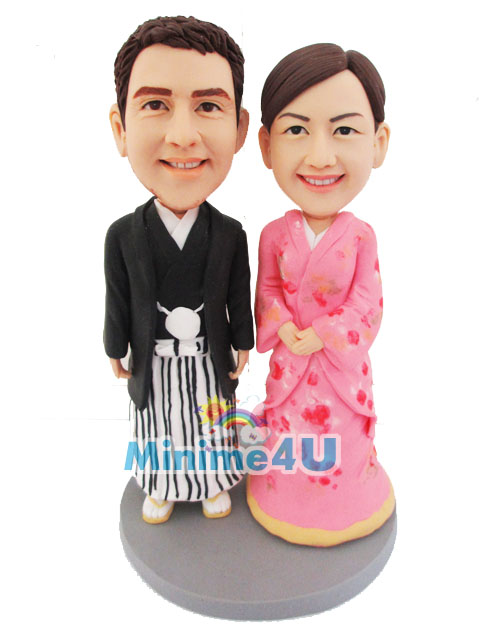 Kimono wedding cake topper