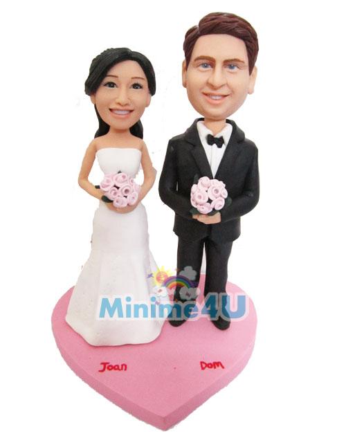happy couple custom wedding cake topper