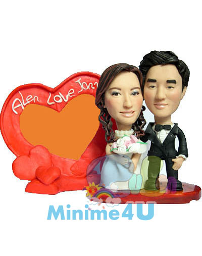 Wedding style in red heart template 