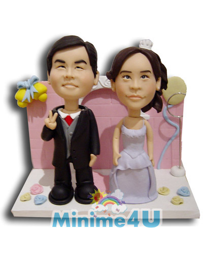 Lovely couple in a pink background Lovely couple in a pink background
